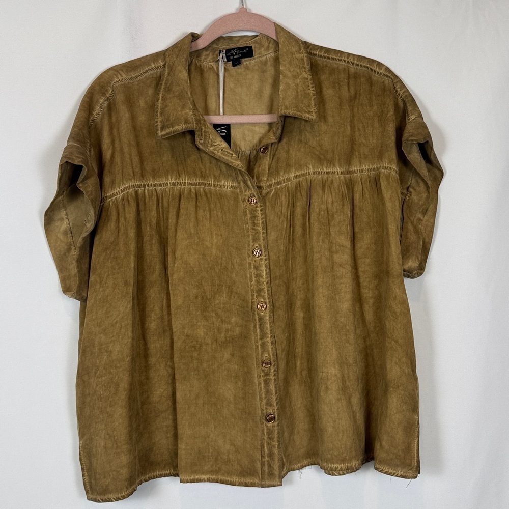 Velvet Heart Short Sleeve Button-Down Women's Top Size Medium NWT - Picture 5 of 12